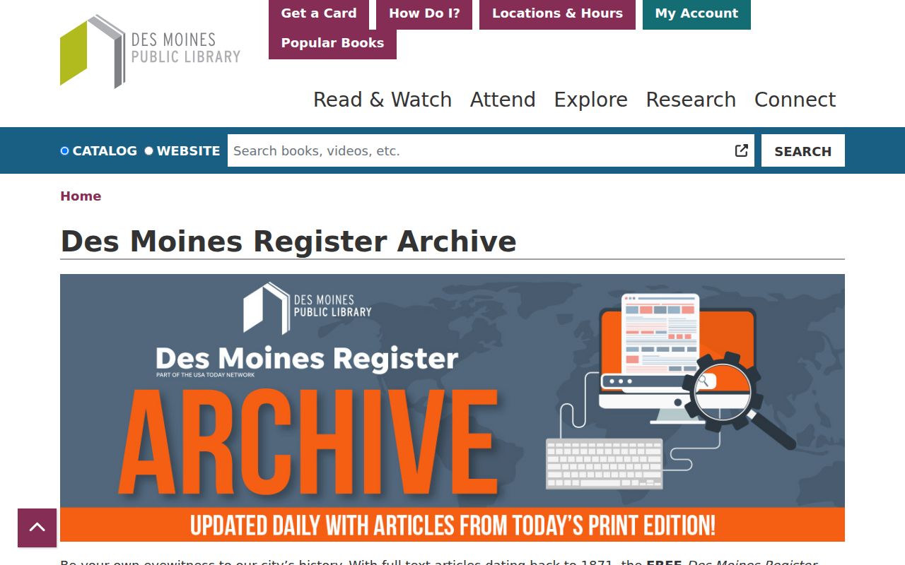 Polk County city directory research in the Des Moines Register archive