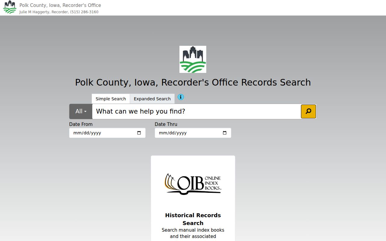 Polk County Recorder Record Room guest deed search