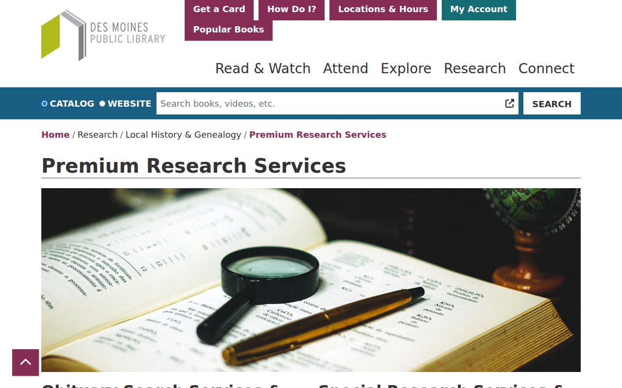 Polk County previous residents research through Des Moines Public Library