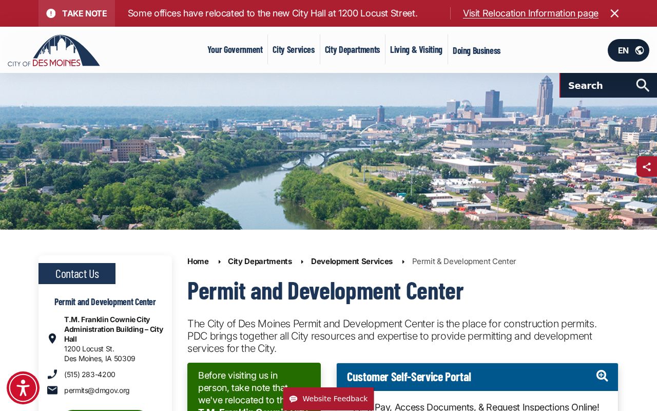 Polk County street directory view of the Des Moines Permit Center