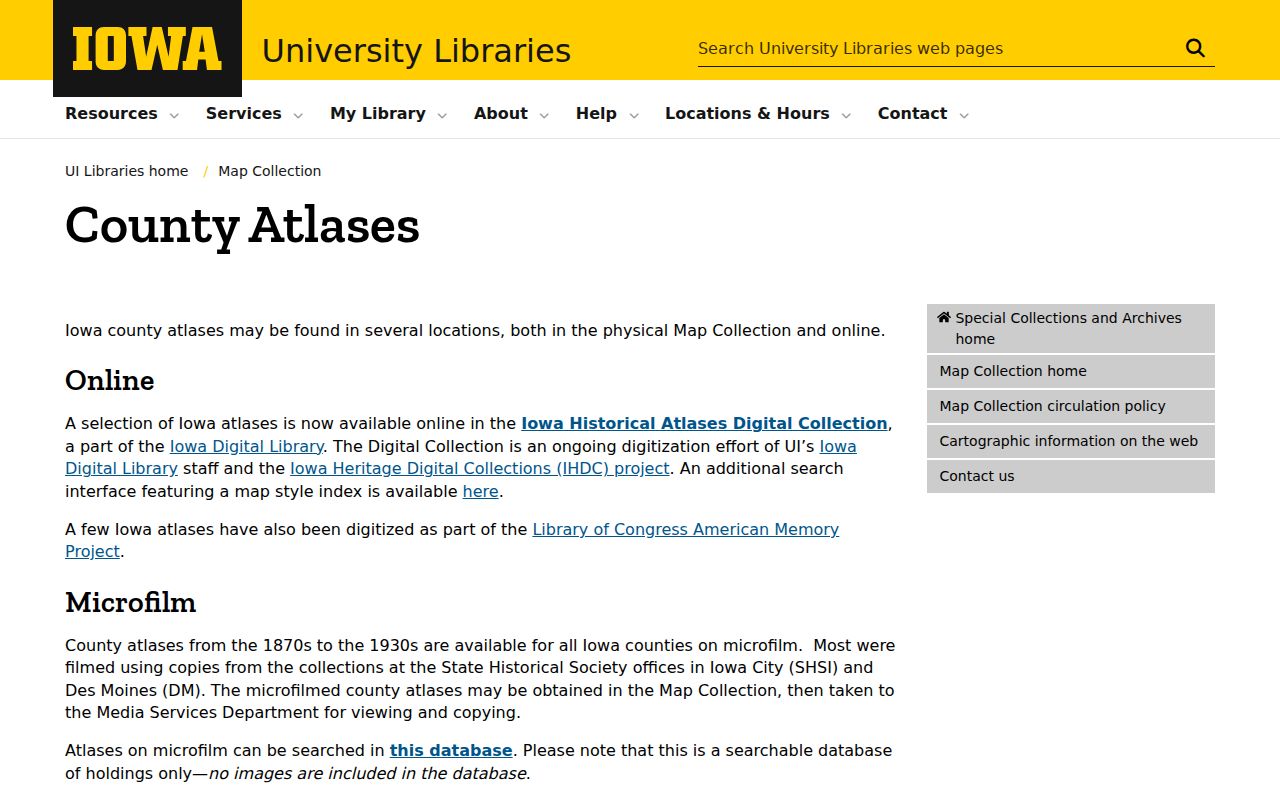 University of Iowa county atlas holdings for older Polk County address geography